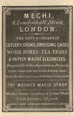 Advertisement from Dickens, Bleak House 1852 p. 22