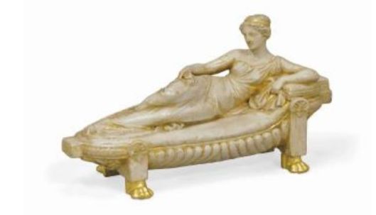 plaster model of reclining lady