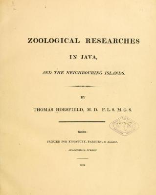 1824 zoological researches