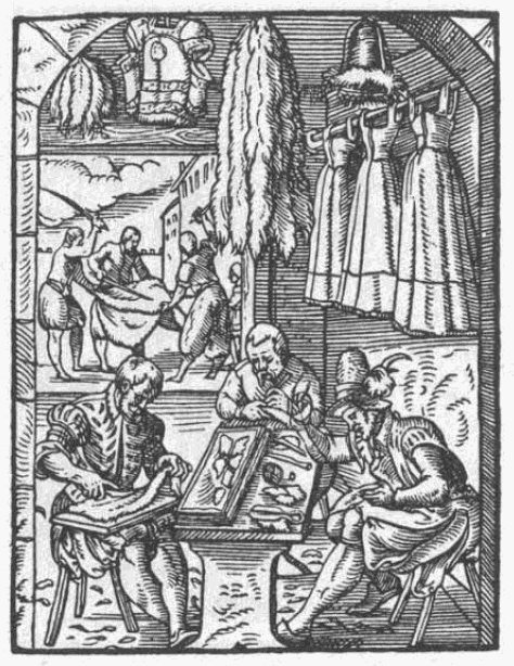 Furriers at work from Jost Amman and Hans Sachs, Eygentliche Beschreibung aller Stände auff Erden (1568)