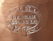 Benham's mark on a copper pan±1910 (Source: National Trust Collections, Ham House)
